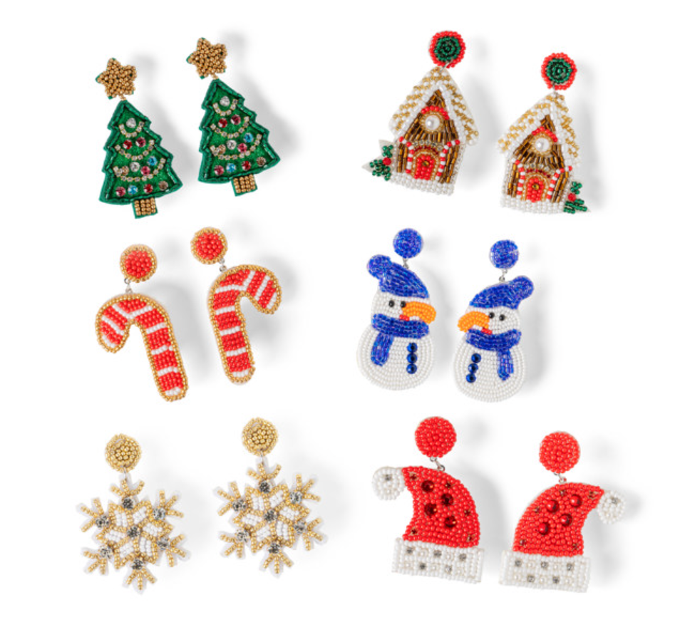 Beaded Earrings- Christmas