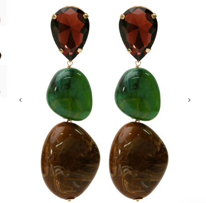 Color Block Linear Earrings