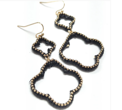 Drop Woven Clover Earrings