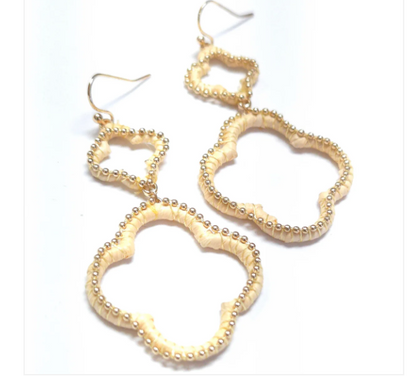 Drop Woven Clover Earrings