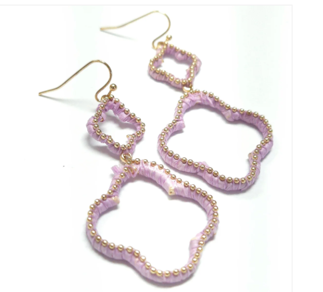 Drop Woven Clover Earrings