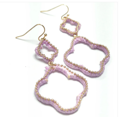 Drop Woven Clover Earrings