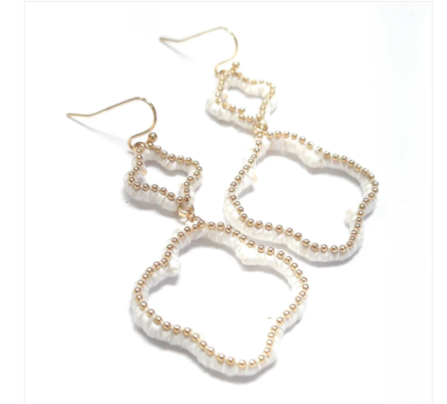Drop Woven Clover Earrings
