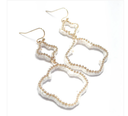 Drop Woven Clover Earrings