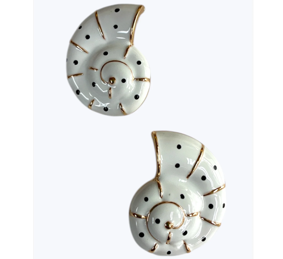 Polka Dot Shell Earrings