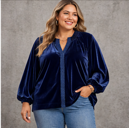 Velvet Smocked Blouse