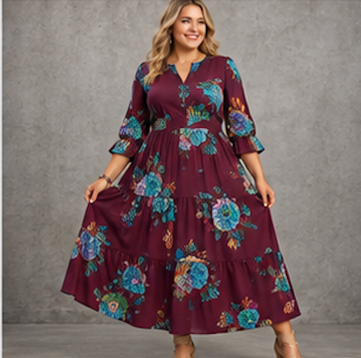 Floral Print Tiered Dress