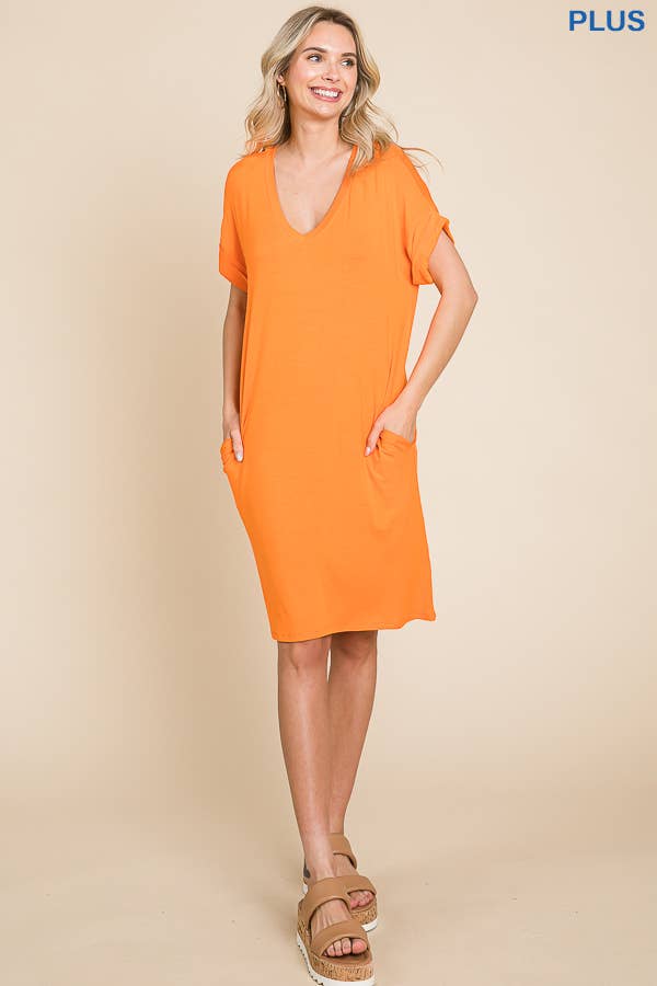 Roll Over Slv T-Shirt Dress