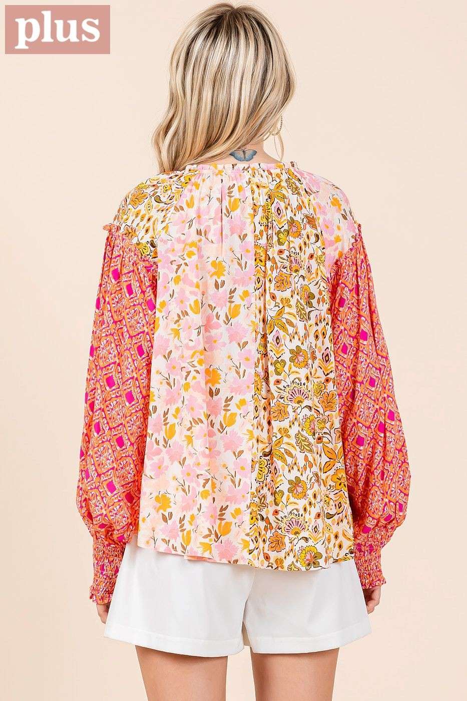 Patchwork Print Blouse