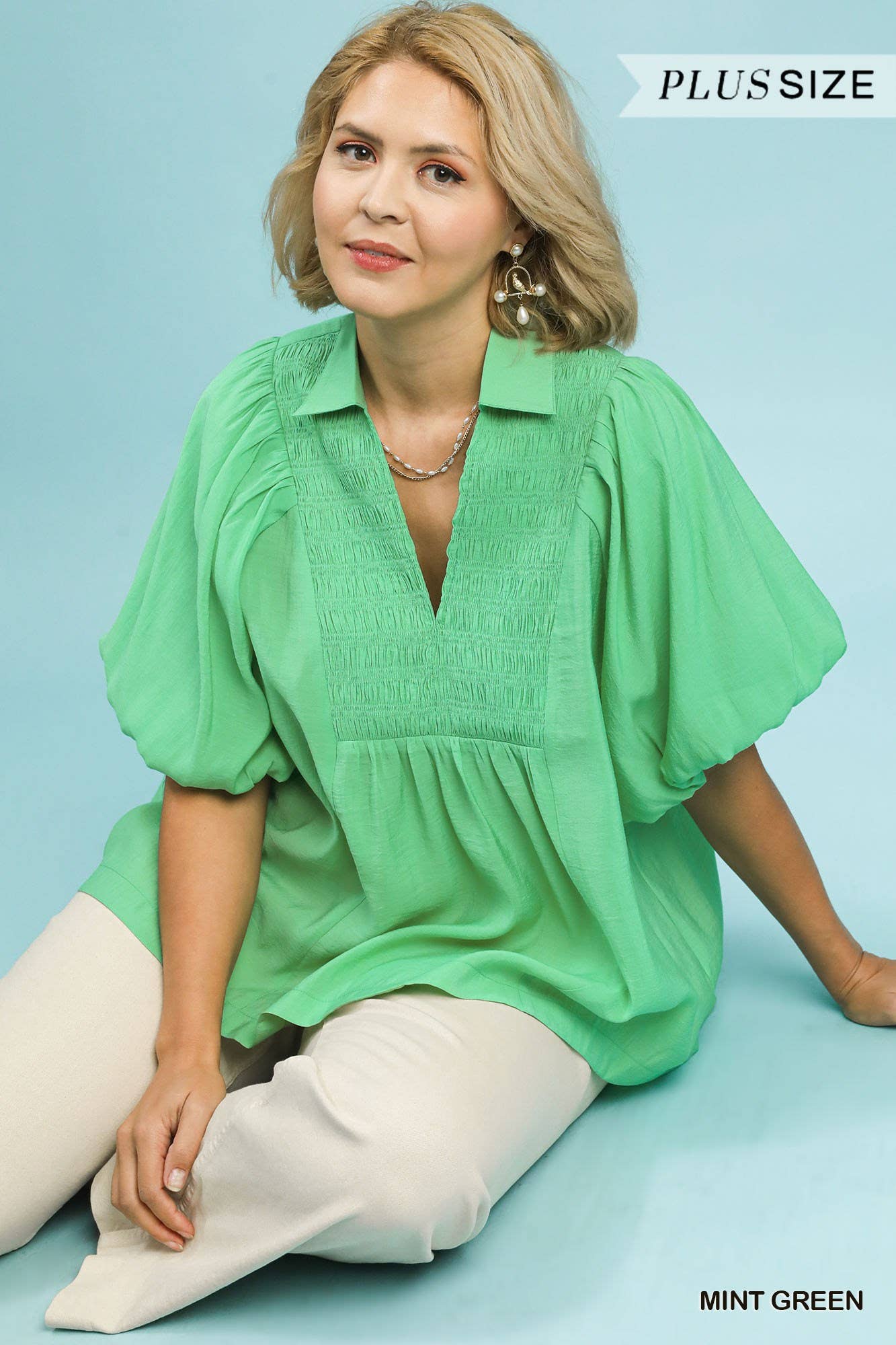 Exaggerated Bubble Sleeve Top