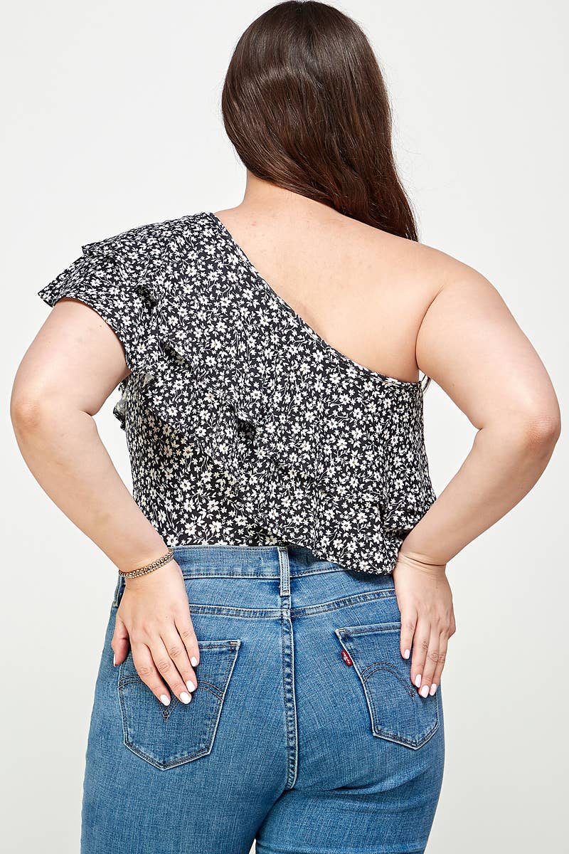 Ditsy Floral One Shoulder Bodysuit