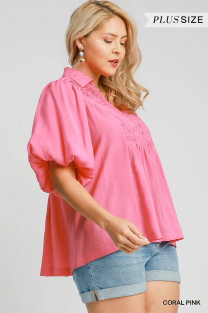 Exaggerated Bubble Sleeve Top
