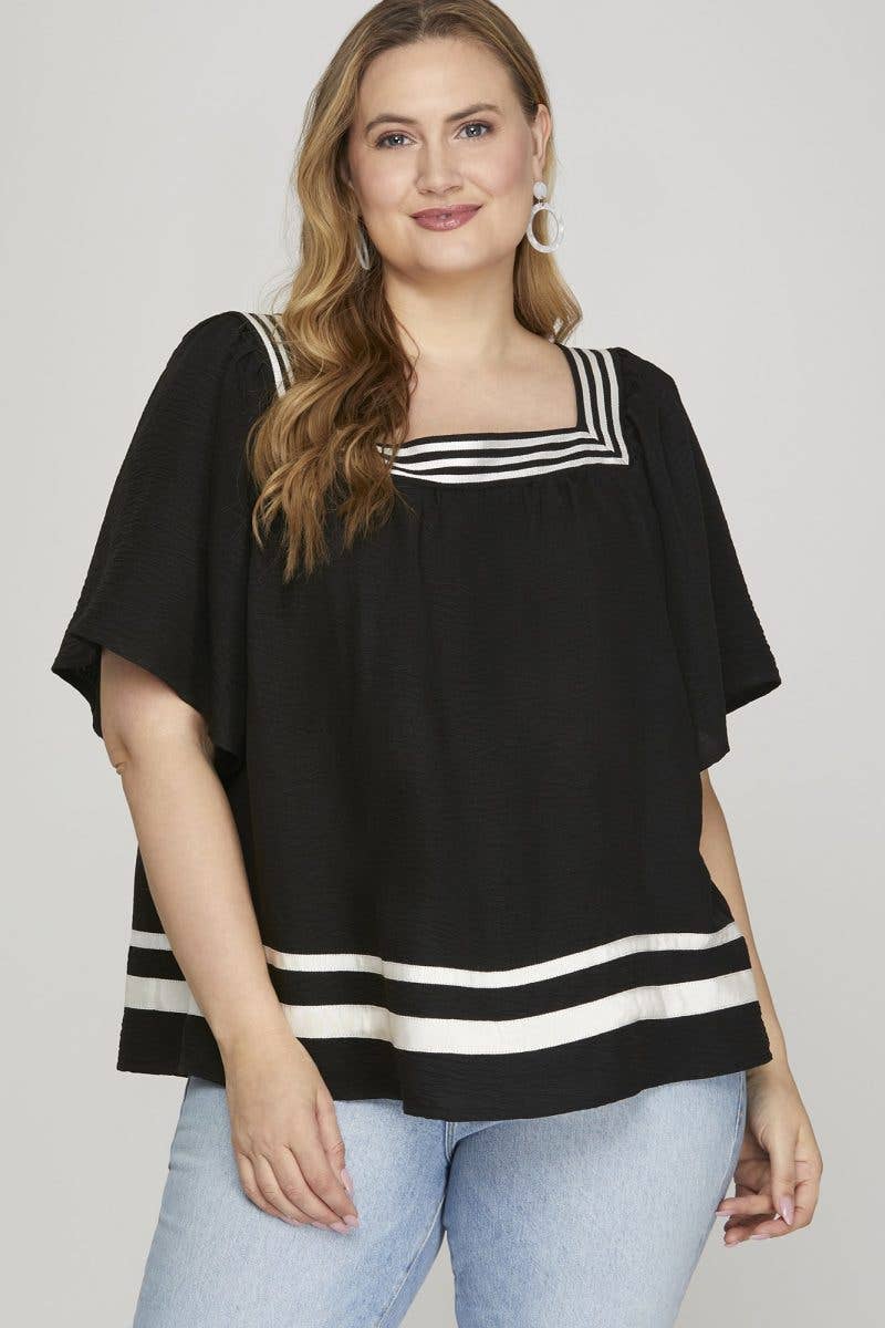 Square Neck Woven Top