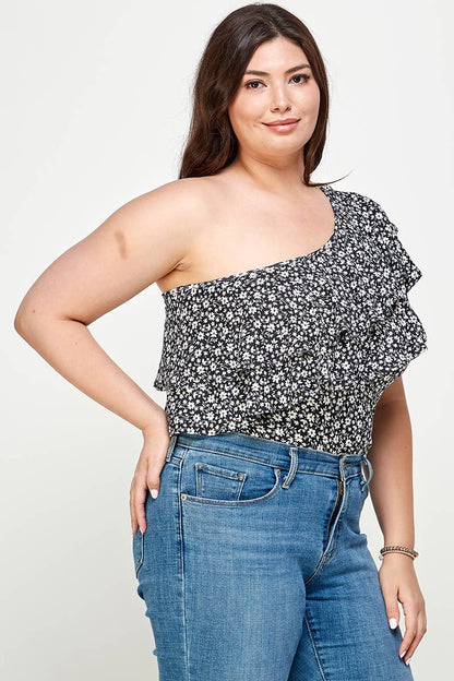 Ditsy Floral One Shoulder Bodysuit