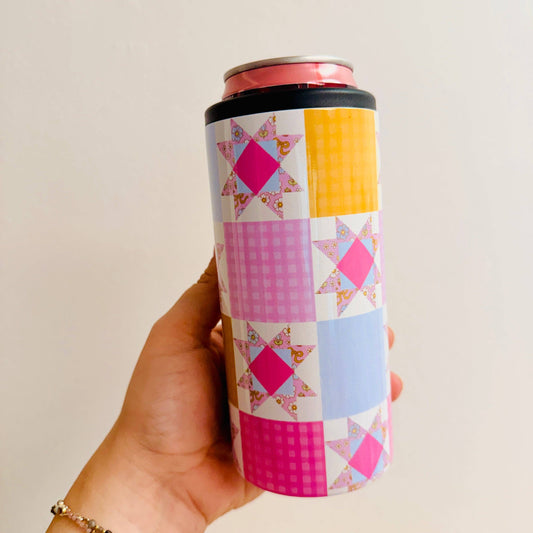 Bright Quilt Can Cooler