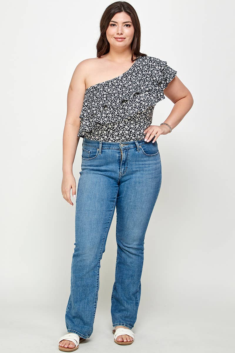Ditsy Floral One Shoulder Bodysuit
